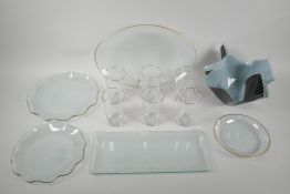 A suite of mid century 'Chance' swirl glass, to include trays, tumblers, vases etc