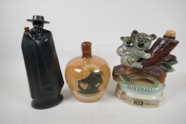 A Stoneware Highland Whisky flask, a Wedgwood 'Don' for Sandeman Sherry decanter and an Australian