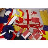 Twenty four Royal Navy Ship's signal flags and pennants, and National flags of Bolivia, Cuba,