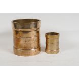 Two C19th Irish Imperial bronze measures by R.G. Gatchell & Son of Dublin, comprising a quart and