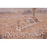 The Tabernacle in the Wilderness, a Victorian coloured lithograph, 29" x 23"