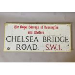 Architectural Salvage, A Royal Borough of Kensington and Chelsea metal street sign for 'Chelsea