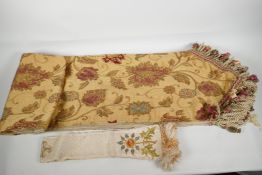 An embroidered ecclesiastical stole, by Paoletti, 90" long, and an embroidered silk maniple