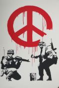 Banksy, CND Soldiers limited edition copy screen print by the West Country Prince, 85/500, 19½" x
