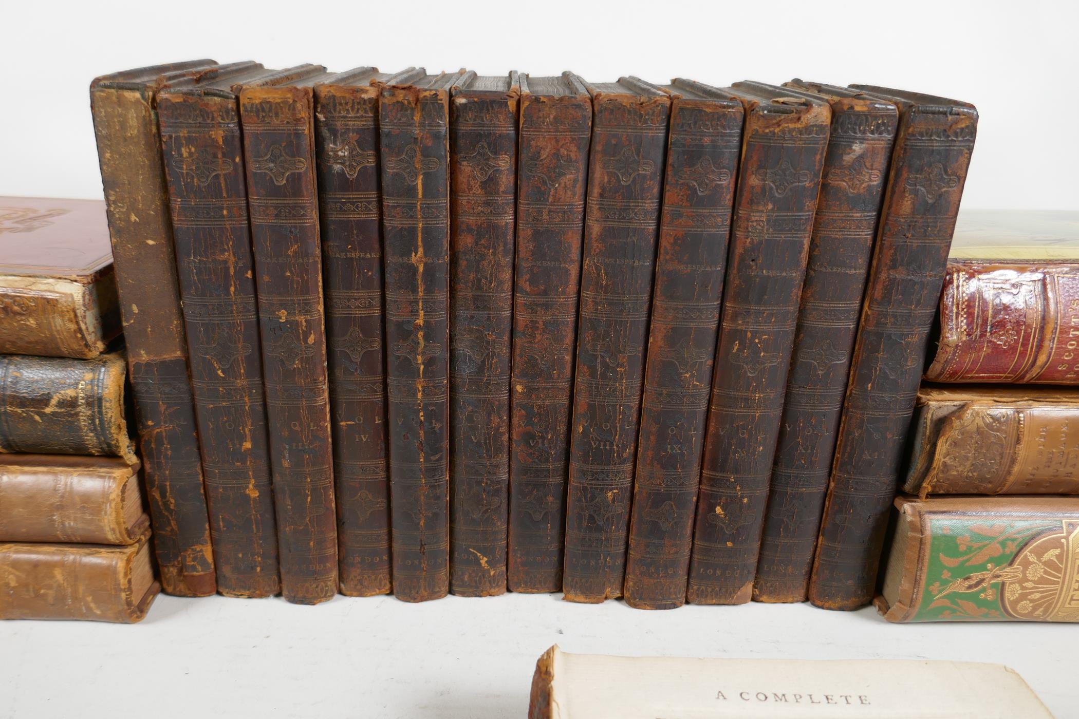 The Dramatic works of William Shakespeare, stereotype edition, Vol 1-12, early C19th leather bound - Image 3 of 9