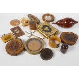 A collection of bijouterie including treen, a meerscham pipe bowl, mementos from the Holy Land, etc.
