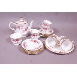 An Elizabethan 'Queens Rose' pattern six place tea set