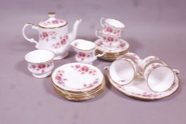 An Elizabethan 'Queens Rose' pattern six place tea set