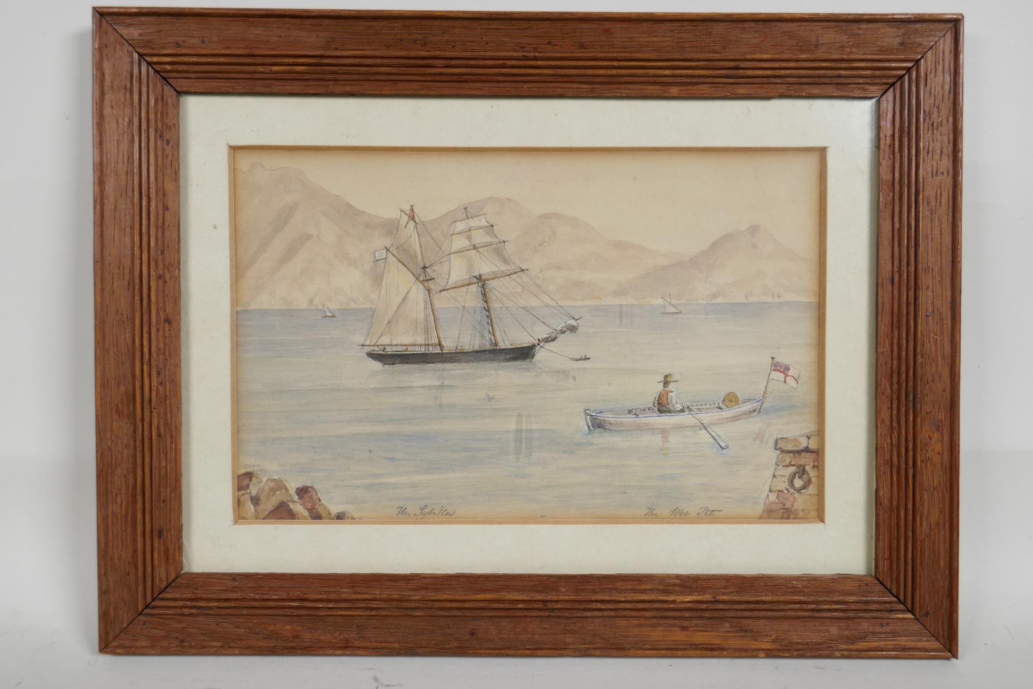 Four C19th/early C20th watercolours, to include a Cornish harbour scene by A. Galliford and 'Peace