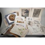 A large quantity of prints and engravings, unframed, various subjects