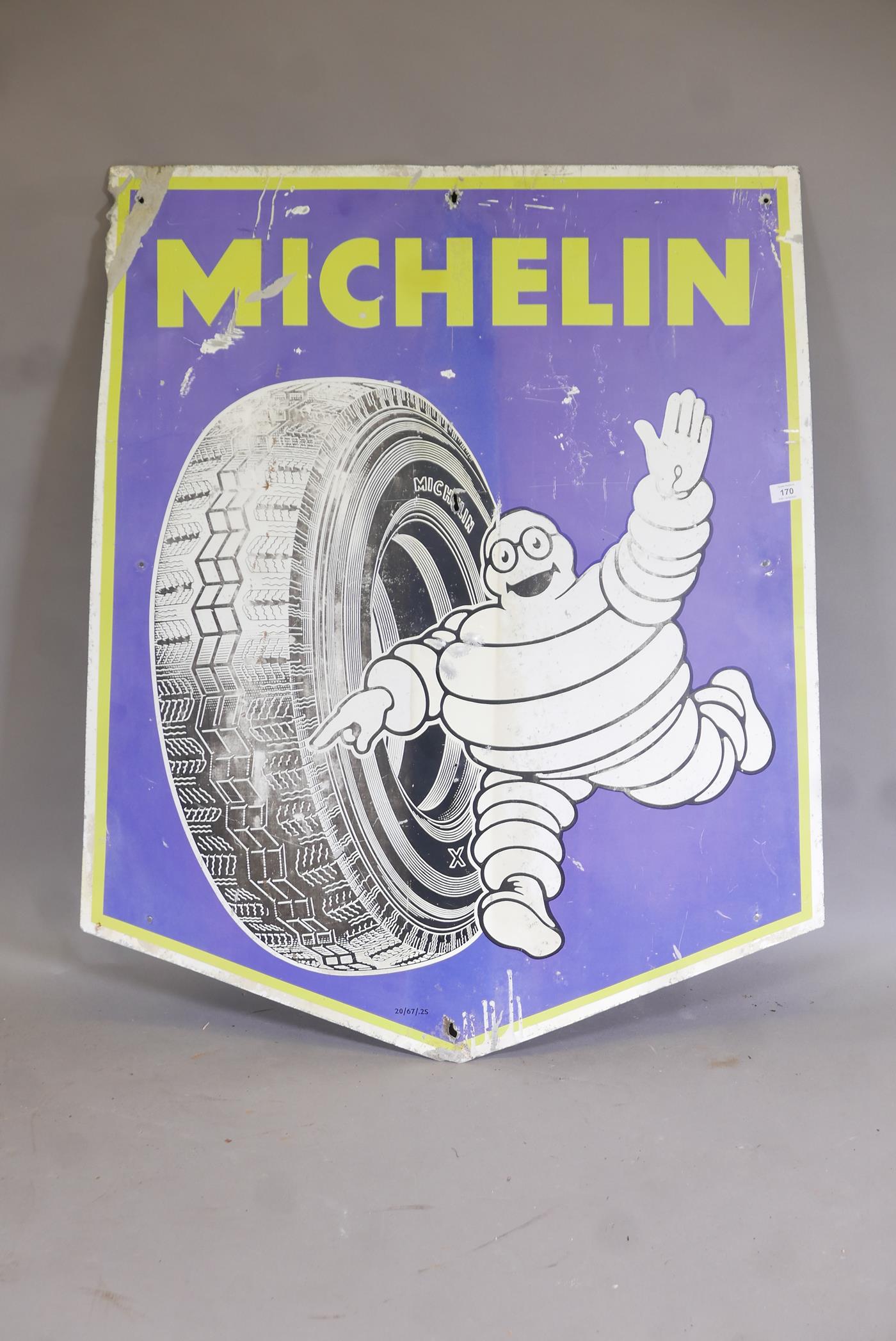 A mid C20th Michelin Tyres enamel advertising sign, 33½" x 43"