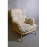 Ercol blond beechwood hoop back Windsor armchair