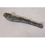 An antique Irish blackthorn shillelagh, 12" long