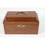 An early C19th mahogany tea caddy with fitted interior, 10" x 5" x 6"