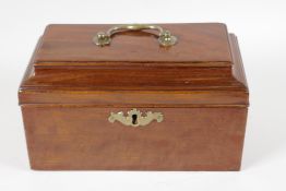 An early C19th mahogany tea caddy with fitted interior, 10" x 5" x 6"