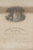 A framed C19th certificate of admission to the Society of Royal Arch Druids,  11" x 14"