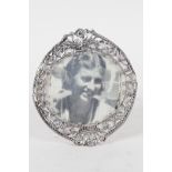 A Dutch pierced silver circular photo frame 3½"  diameter