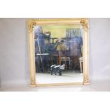 A late C19th William IV style wall mirror, 50" x 55" high