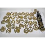 A quantity of various horse brasses