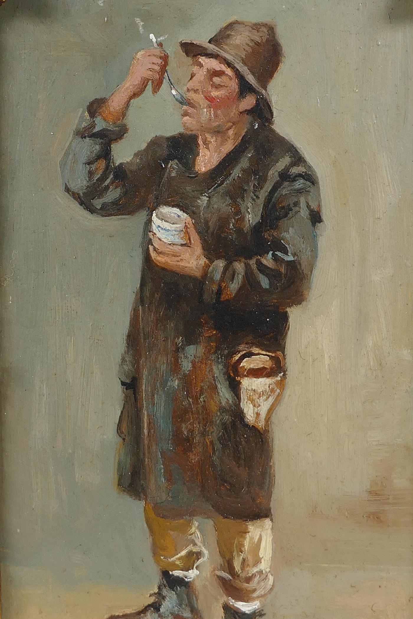 Portrait of a vagabond, bears signature Munnings, oil on board,  9½" x 6"