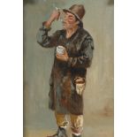 Portrait of a vagabond, bears signature Munnings, oil on board,  9½" x 6"