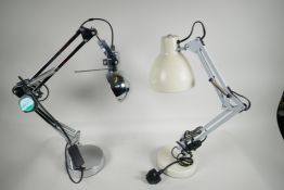 Two contemporary angle poise lamps