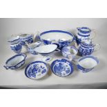 A collection of early C19th blue & white china, including pearlware teapot, Coalport jug, etc. A/F
