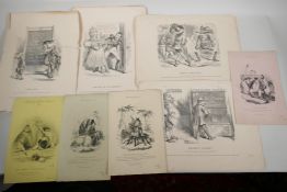 Four Punch cartoons from 1860, relating to Napoleon and Italy, together with four humorous C19th