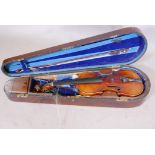 An early C20th violin, labelled Antonius Stradivarius Cremonsis, original-copie von Gebruder Wolff