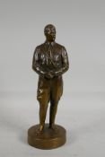 A filled bronze figure of Adolf Hitler, 11" high