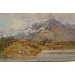 Les Hodgson, mountain lake scene, 'Lake Lucerne and the Rich Mountain', signed & dated 1903, 15" x