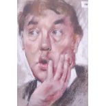 Portrait of the actor Frankie Howard, pastel on paper, inscribed lower right, 10" x 14"