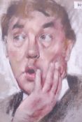 Portrait of the actor Frankie Howard, pastel on paper, inscribed lower right, 10" x 14"