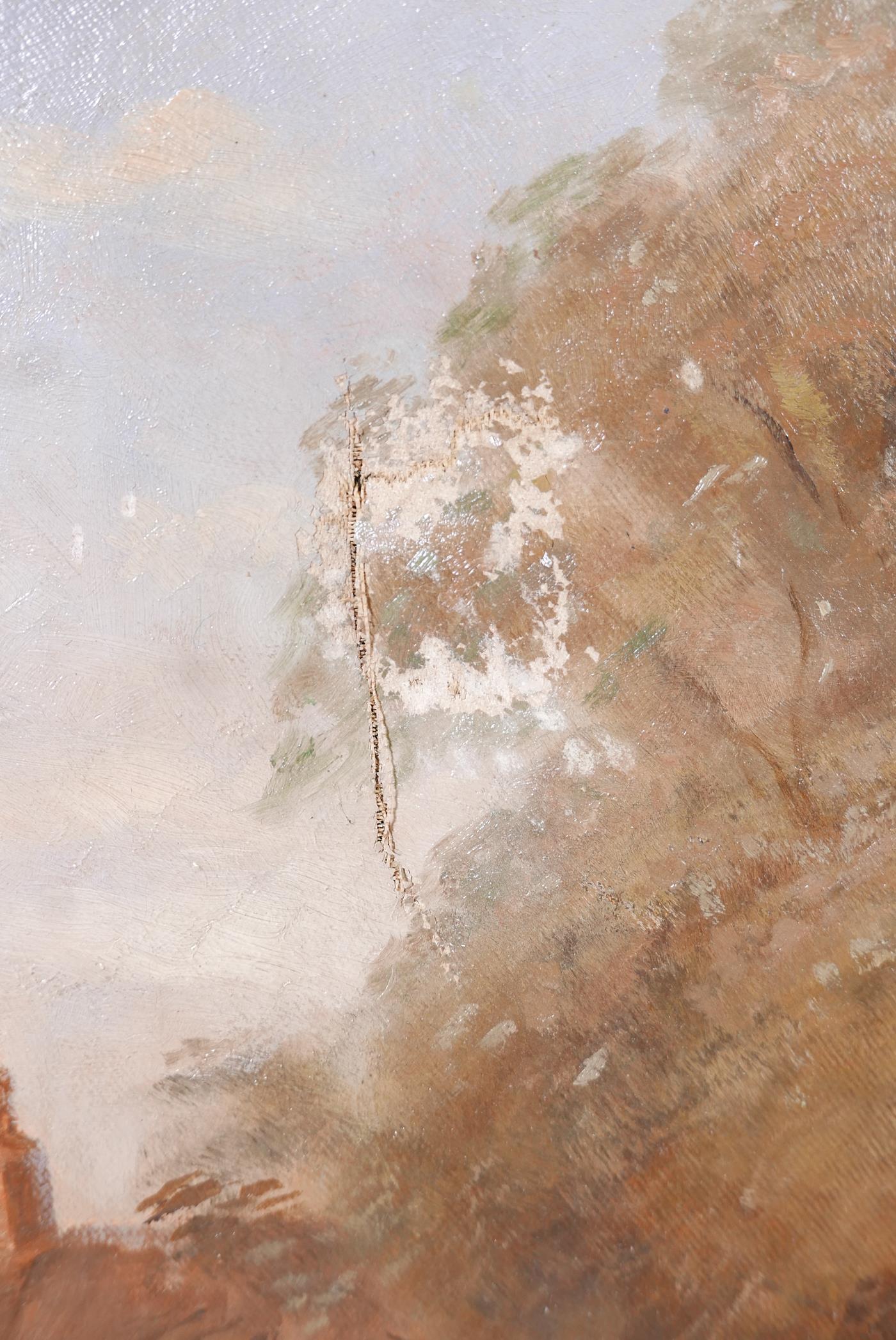 J. Carrier, C19th oil on canvas, bridge over a river, dated (18)98, A/F, 36" x 24" - Image 4 of 7