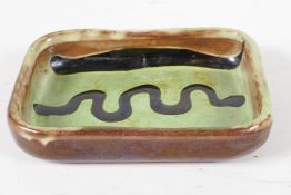 A Watcombe studio pottery pintray, attributed to Michael Cardew and Ray Find, 5½" x 4"