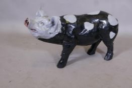 A butcher's display model of a spotted pig, 23" x 14"
