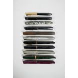 Eleven Waterman fountain pens, including 515s, 503s, 513s, Ideals, a Junior and a W2, not all