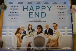 Eight Quad film posters, including: 'Happy End', 'The Place', 'Beyond the Pines', 'Victoria', 'Dog