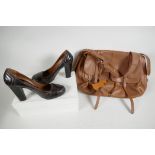 A Radley leather handbag and a pair of Chloe leather shoes