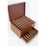 A C19th mahogany apothecary's box, with base drawer and fitted interior, 10" x 7½" x 5½"