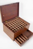 A C19th mahogany apothecary's box, with base drawer and fitted interior, 10" x 7½" x 5½"
