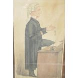 Five framed Vanity Fair "spy" prints of C19th figures, 10" x 15"