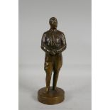 A filled bronze figure of Adolf Hitler, 11" high