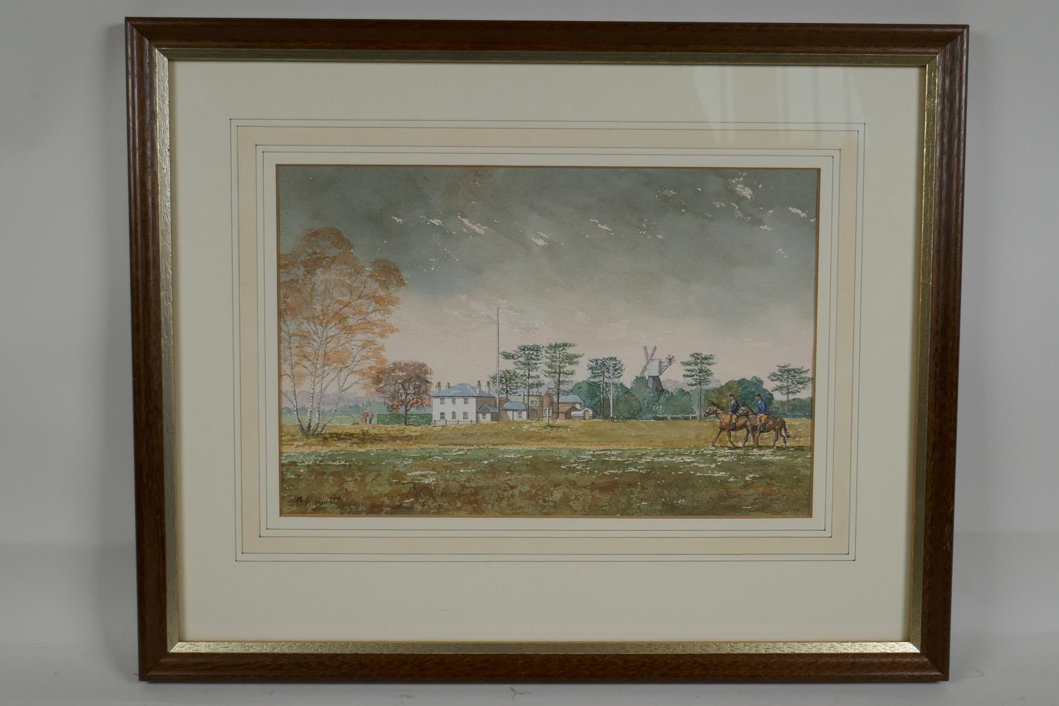 Peter A. Hurst, Wimbledon Common, watercolour, 10" x 7" - Image 2 of 5
