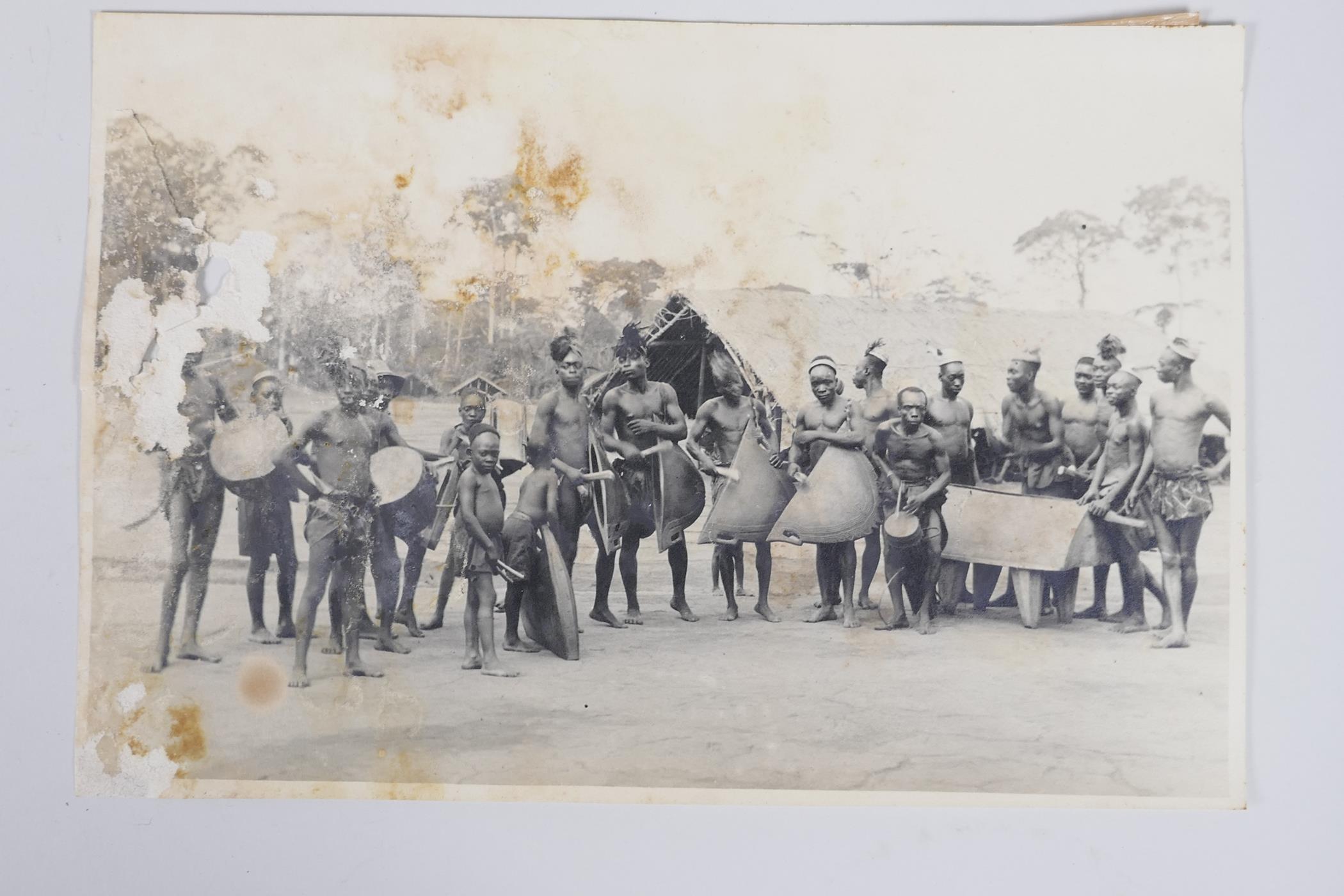 A Casimir Zagourski sepia tone photograph of the Belgian Congo, blind stamped, with two other - Image 4 of 5