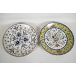 Two Chinese porcelain plates with armorial decoration, 10½" diameter