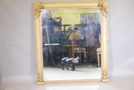A late C19th William IV style wall mirror, 50" x 55" high