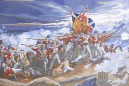 Ray Kirkpatrick, 'Alexandria, March 21, 1801, North Gloucester Regt', gouache, 32" x 22"