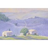 Peter Furst, Lavender Fields, pastel on paper, 19" x 12"