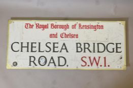 Architectural Salvage, A Royal Borough of Kensington and Chelsea metal street sign for 'Chelsea